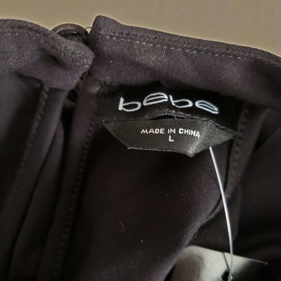 BNWT bebe classic black swiss dot mesh halter neck bodysuit (L) jet black - Picture 3 of 6